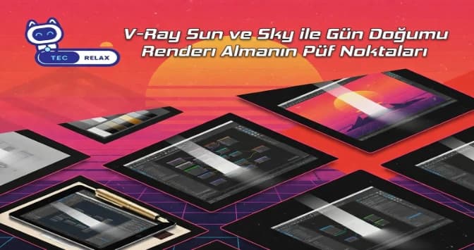 V-Ray Sun ve Sky ile Gün Doğumu Renderı Almanın Püf Noktaları